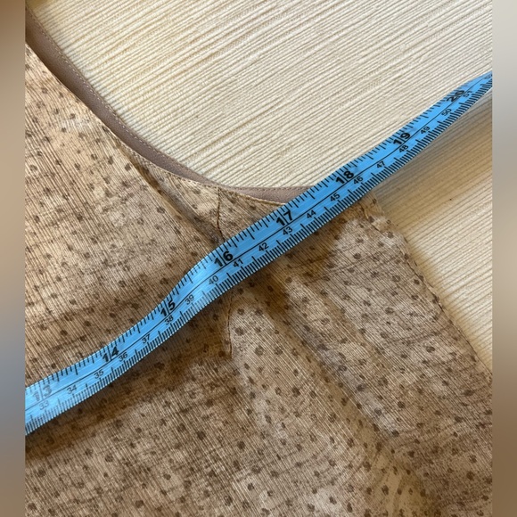 Adrienne Vittadini Dress - Women's 6 Tan - Silk Beige Brown Sleeveless Maxi - Picture 9 of 10